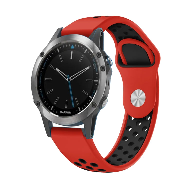 22mm Sports Breathable Silicone Watch Band, For Garmin Fenix 5 Plus, For Garmin Quatix 5, For Garmin Quatix 5 Sapphire, For Garmin Forerunner 955