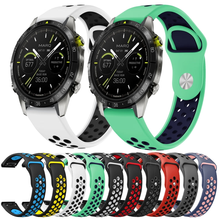 22mm Sports Breathable Silicone Watch Band, For Garmin MARQ Athlete Gen 2, For Garmin Instinct Crossover, For Garmin Instinct Crossover Solar, For Garmin Fenix 7