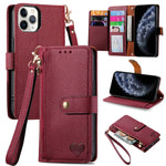 Love Zipper Lanyard Leather Phone Case, For iPhone 14 Pro Max, For iPhone 7 / 8 / SE 2022, For iPhone 13 Pro Max, For iPhone 13 Pro, For iPhone 13, For iPhone 12 / 12 Pro, For iPhone 12 Pro Max, For iPhone 11 Pro Max