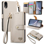 Love Zipper Lanyard Leather Phone Case, For iPhone 11, For iPhone 11 Pro, For iPhone XR, For iPhone XS Max, For iPhone 7 Plus / 8 Plus, For iPhone 6 Plus / 6s Plus, For iPhone 6 / 6s