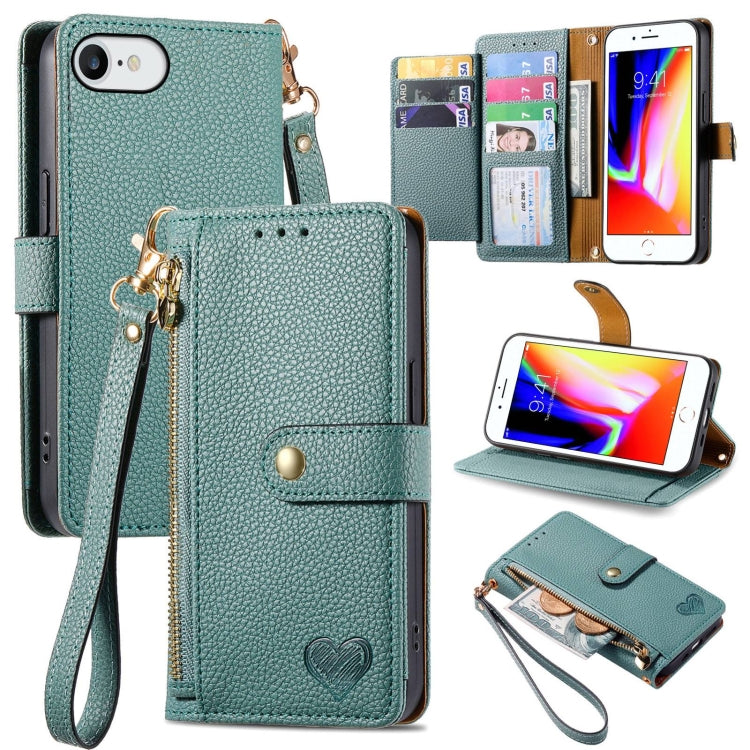 Love Zipper Lanyard Leather Phone Case, For iPhone 14 Pro Max, For iPhone 7 / 8 / SE 2022, For iPhone 13 Pro Max, For iPhone 13 Pro, For iPhone 13, For iPhone 12 / 12 Pro, For iPhone 12 Pro Max, For iPhone 11 Pro Max