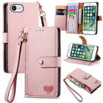 Love Zipper Lanyard Leather Phone Case, For iPhone 11, For iPhone 11 Pro, For iPhone XR, For iPhone XS Max, For iPhone 7 Plus / 8 Plus, For iPhone 6 Plus / 6s Plus, For iPhone 6 / 6s