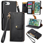 Love Zipper Lanyard Leather Phone Case, For iPhone 11, For iPhone 11 Pro, For iPhone XR, For iPhone XS Max, For iPhone 7 Plus / 8 Plus, For iPhone 6 Plus / 6s Plus, For iPhone 6 / 6s