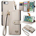 Love Zipper Lanyard Leather Phone Case, For iPhone 11, For iPhone 11 Pro, For iPhone XR, For iPhone XS Max, For iPhone 7 Plus / 8 Plus, For iPhone 6 Plus / 6s Plus, For iPhone 6 / 6s