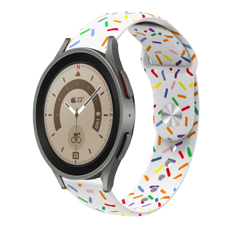 Sports Rainbow Dots Silicone Buckle Watch Band, For Samsung Galaxy Watch 5 Pro, For Samsung Galaxy Gear Sport, For Samsung Galaxy Watch Active 2 40mm / 44mm, For Samsung Galaxy Watch 3 41mm, For Samsung Galaxy watch Active 40mm                         ...
