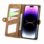 Geometric Zipper Wallet Side Buckle Leather Phone Case, For iPhone 14 Pro Max, For iPhone 7 / 8 / SE 2022, For iPhone 13 Pro Max, For iPhone 13 Pro, For iPhone 13, For iPhone 12 / 12 Pro, For iPhone 12 Pro Max, For iPhone 11 Pro Max