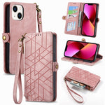 Geometric Zipper Wallet Side Buckle Leather Phone Case, For iPhone 14 Pro Max, For iPhone 7 / 8 / SE 2022, For iPhone 13 Pro Max, For iPhone 13 Pro, For iPhone 13, For iPhone 12 / 12 Pro, For iPhone 12 Pro Max, For iPhone 11 Pro Max