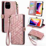 Geometric Zipper Wallet Side Buckle Leather Phone Case, For iPhone 11, For iPhone 11 Pro, For iPhone XR, For iPhone XS Max, For iPhone 7 Plus / 8 Plus, For iPhone 6 Plus / 6s Plus, For iPhone 6 / 6s