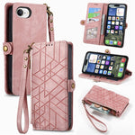 Geometric Zipper Wallet Side Buckle Leather Phone Case, For iPhone 17e / 16e, For iPhone 17 Pro Max, For iPhone 17 Pro, For iPhone 17, For iPhone Air, For iPhone 16 Pro Max, For iPhone 16 Pro, For iPhone 16 Plus