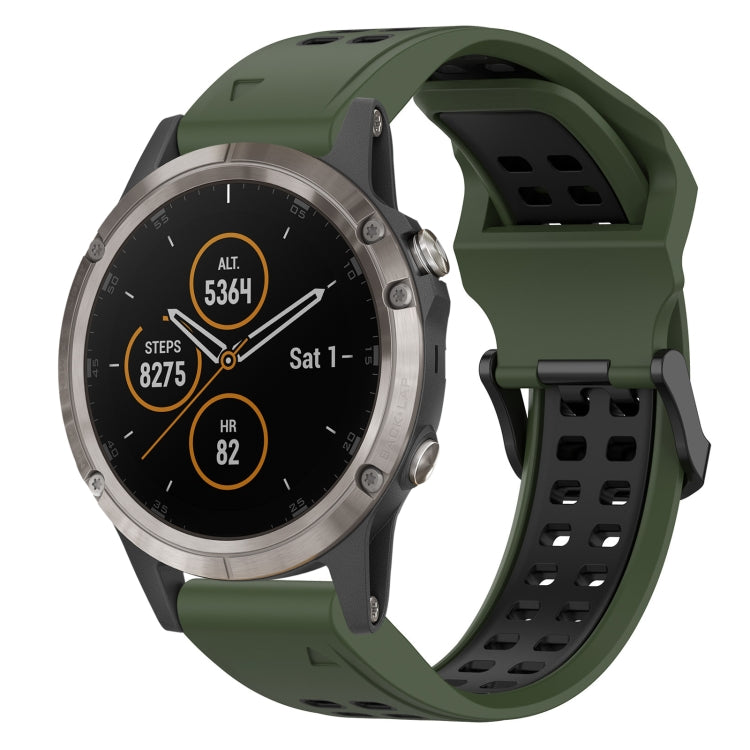 Two Color Reverse Buckle 26mm Silicone Watch Band, For Garmin Fenix 5X Plus, For Garmin Fenix 6X, For Garmin D2 Delta PX