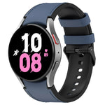 Silicone Leather Black Buckle Watch Band, For Samsung Galaxy Watch 6 Classic, For Samsung Galaxy Watch 6