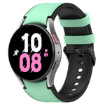 Silicone Leather Black Buckle Watch Band, For Samsung Galaxy Watch 6 Classic, For Samsung Galaxy Watch 6