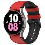 Silicone Leather Black Buckle Watch Band, For Samsung Galaxy Watch 6 Classic, For Samsung Galaxy Watch 6