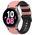Silicone Leather Black Buckle Watch Band, For Samsung Galaxy Watch 6 Classic, For Samsung Galaxy Watch 6
