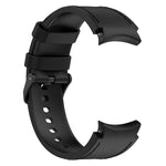 Silicone Leather Black Buckle Watch Band, Size:S, For Samsung Galaxy Watch 6 Classic, For Samsung Galaxy Watch 6