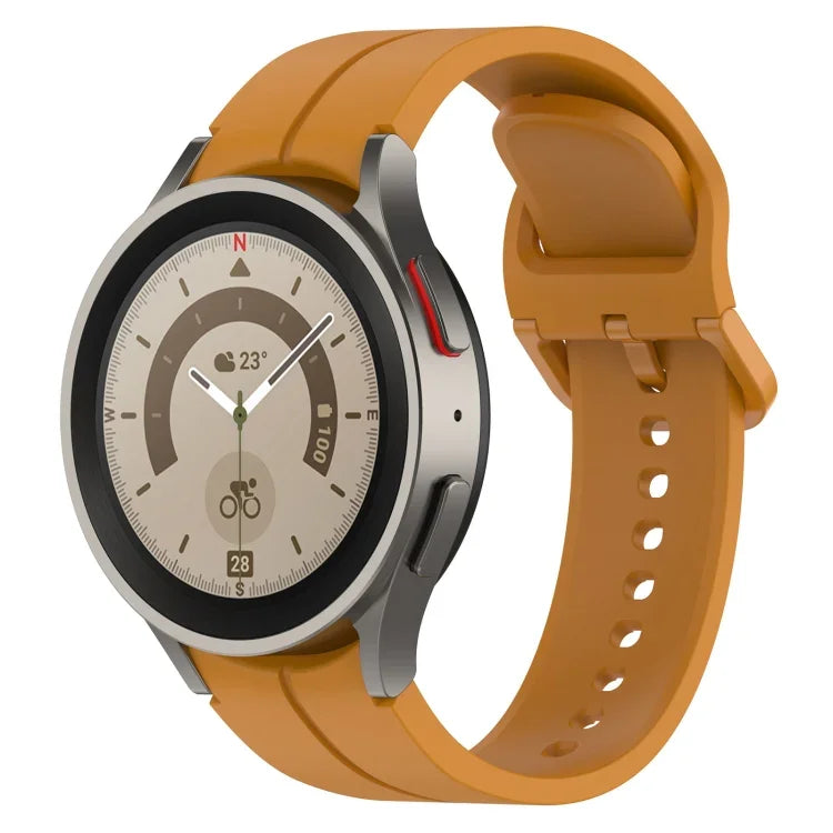 Grooved Color Buckle Silicone Watch Band, For Samsung Galaxy Watch 6 / 6 Classic