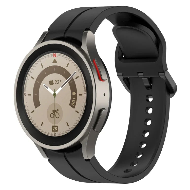 Grooved Color Buckle Silicone Watch Band, For Samsung Galaxy Watch 6 / 6 Classic