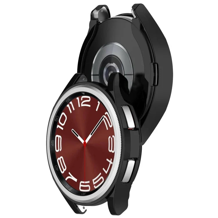 Electroplated TPU Half Pack Hollow Watch Protective Case, For Samsung Galaxy Watch6 Classic 47mm, For Samsung Galaxy Watch6 Classic 43mm