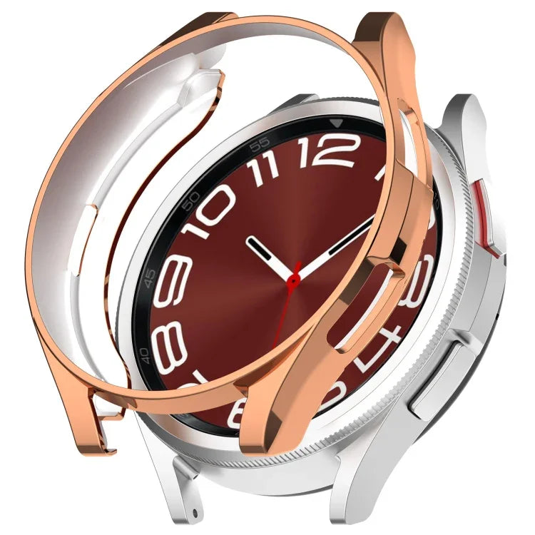 Electroplated TPU Half Pack Hollow Watch Protective Case, For Samsung Galaxy Watch6 Classic 47mm, For Samsung Galaxy Watch6 Classic 43mm