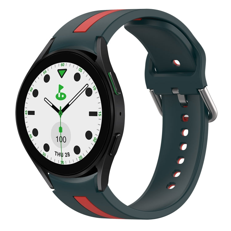 Two-Color Silicone Watch Band, For Samsung Galaxy watch 5 Golf Edition, For Samsung Galaxy Watch 4 44mm, For Samsung Galaxy Watch 4 40mm, For Samsung  Galaxy Watch 4 Classic 46mm, For Samsung  Galaxy Watch 4 Classic 42mm