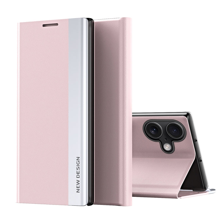 Side Electroplated Adsorption Leather Phone Case, For iPhone 16 Pro, For iPhone 16 Plus, For iPhone 16, For iPhone 15 Pro Max, For iPhone 15 Pro, For iPhone 15 Plus
