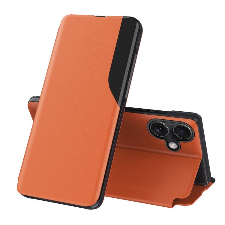 Side Display Flip Leather Phone Case, For iPhone 17e / 16e, For iPhone 17 Pro Max, For iPhone 17 Pro, For iPhone 17, For iPhone Air, For iPhone 16 Pro Max, For iPhone 16 Pro, For iPhone 16 Plus