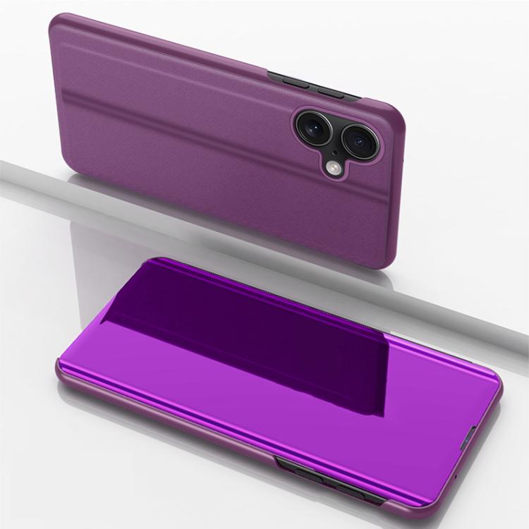Plated Mirror Horizontal Flip Leather Phone Case with Holder, For iPhone 17e / 16e, For iPhone 17 Pro Max, For iPhone 17 Pro, For iPhone 17, For iPhone Air, For iPhone 16 Pro Max
