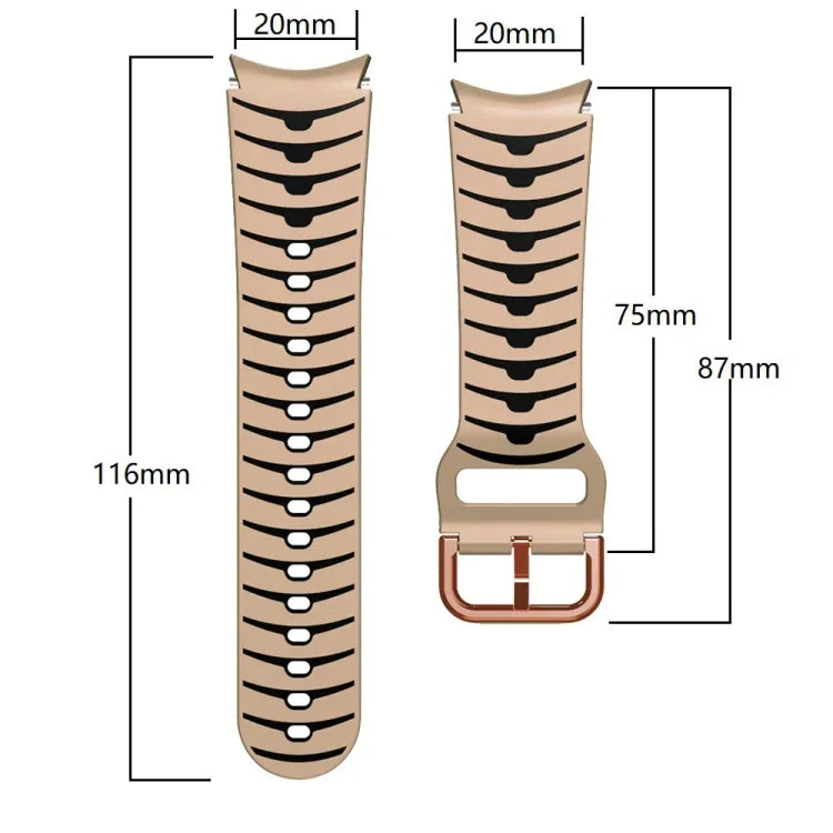 Curved Texture Silicone Watch Band, For Samsung Galaxy Watch 6 Classic 43mm, For Samsung Galaxy watch 5 Pro Golf Edition, For Samsung Galaxy watch 5 Golf Edition