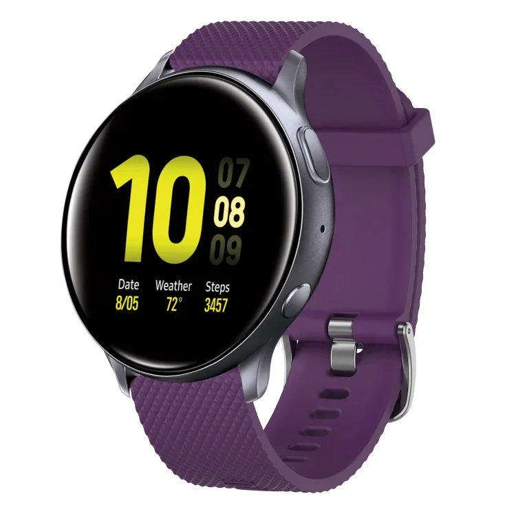 20mm Diamond Textured Silicone Watch Band, For Samsung  Galaxy Watch 4 Classic 42mm, For Samsung Galaxy Watch Active 2 44mm, For Samsung Galaxy Watch Active 2 40mm, For Samsung Galaxy Watch 42mm