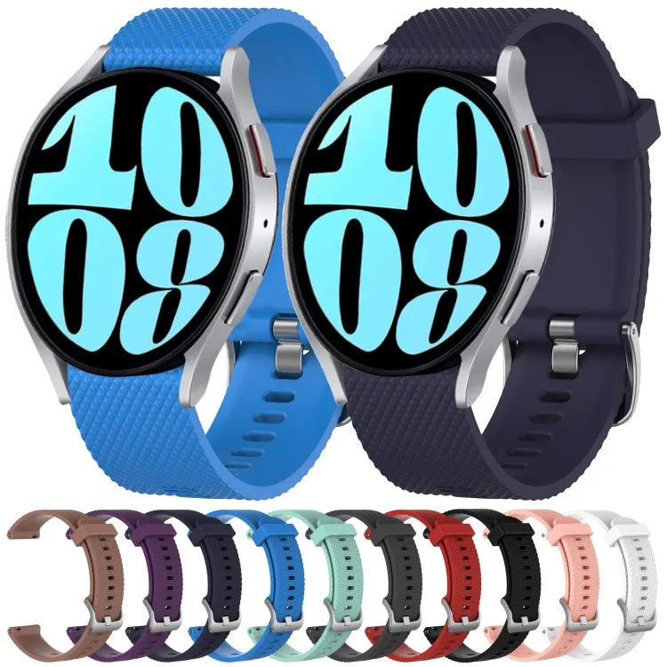 20mm Diamond Textured Silicone Watch Band, For Samsung  Galaxy Watch 4 Classic 42mm, For Samsung Galaxy Watch Active 2 44mm, For Samsung Galaxy Watch Active 2 40mm, For Samsung Galaxy Watch 42mm