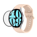 JUNSUNMAY Silicone Adjustable Strap + Full Coverage PMMA Screen Protector Kit, For Samsung Galaxy Watch6 Classic 47mm, For Samsung Galaxy Watch6 44mm, For Samsung Galaxy Watch6 40mm