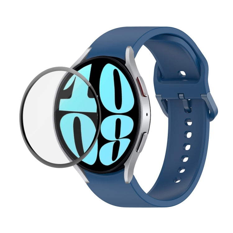JUNSUNMAY Silicone Adjustable Strap + Full Coverage PMMA Screen Protector Kit, For Samsung Galaxy Watch6 Classic 47mm, For Samsung Galaxy Watch6 44mm, For Samsung Galaxy Watch6 40mm