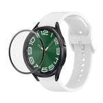 JUNSUNMAY Silicone Adjustable Strap + Full Coverage PMMA Screen Protector Kit, For Samsung Galaxy Watch6 Classic 47mm, For Samsung Galaxy Watch6 44mm, For Samsung Galaxy Watch6 40mm