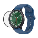 JUNSUNMAY Silicone Adjustable Strap + Full Coverage PMMA Screen Protector Kit, For Samsung Galaxy Watch6 Classic 47mm, For Samsung Galaxy Watch6 44mm, For Samsung Galaxy Watch6 40mm