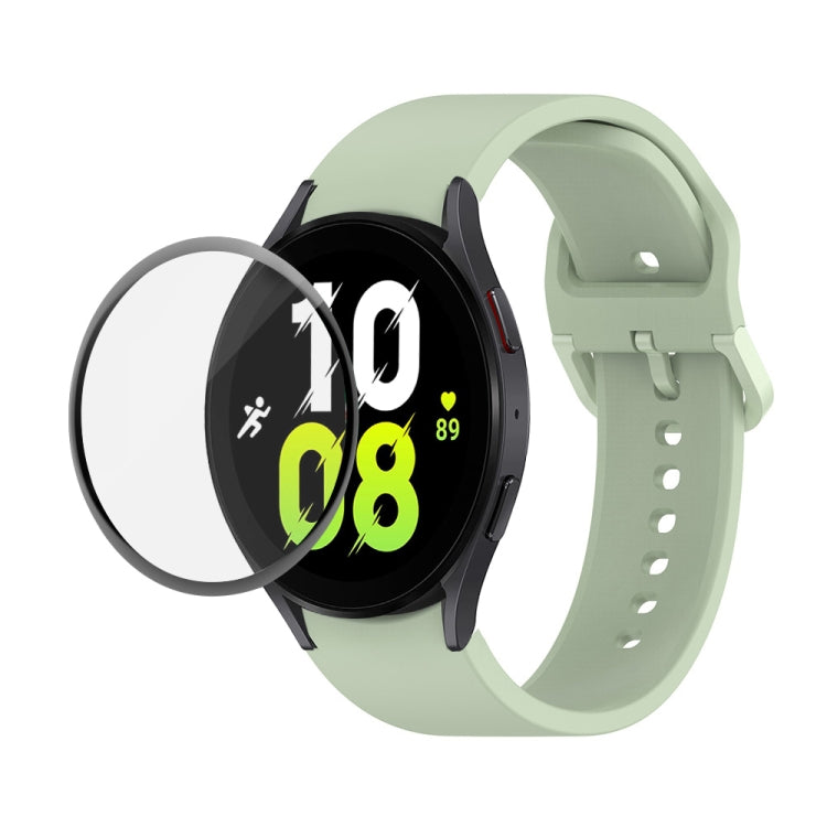 JUNSUNMAY Silicone Adjustable Strap + Full Coverage PMMA Screen Protector Kit, For Samsung Galaxy Watch6 Classic 43mm, For Samsung Galaxy Watch5 44mm, For Samsung Galaxy Watch5 Pro 45mm