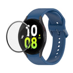 JUNSUNMAY Silicone Adjustable Strap + Full Coverage PMMA Screen Protector Kit, For Samsung Galaxy Watch6 Classic 43mm, For Samsung Galaxy Watch5 44mm, For Samsung Galaxy Watch5 Pro 45mm
