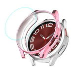 ENKAY Hat-Prince Electroplated Soft TPU Case + 0.2mm 9H Glass Screen Protector, For Samsung Galaxy Watch6 Classic 47mm, For Samsung Galaxy Watch6 Classic 43mm