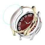 ENKAY Hat-Prince Electroplated Soft TPU Case + 0.2mm 9H Glass Screen Protector, For Samsung Galaxy Watch6 Classic 47mm, For Samsung Galaxy Watch6 Classic 43mm