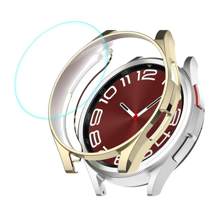 ENKAY Hat-Prince Electroplated Soft TPU Case + 0.2mm 9H Glass Screen Protector, For Samsung Galaxy Watch6 Classic 47mm, For Samsung Galaxy Watch6 Classic 43mm