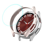ENKAY Hat-Prince Electroplated Hard PC Case + 0.2mm 9H Glass Screen Protector, For Samsung Galaxy Watch6 Classic 47mm, For Samsung Galaxy Watch6 44mm, For Samsung Galaxy Watch6 40mm, For Samsung Galaxy Watch6 Classic 43mm