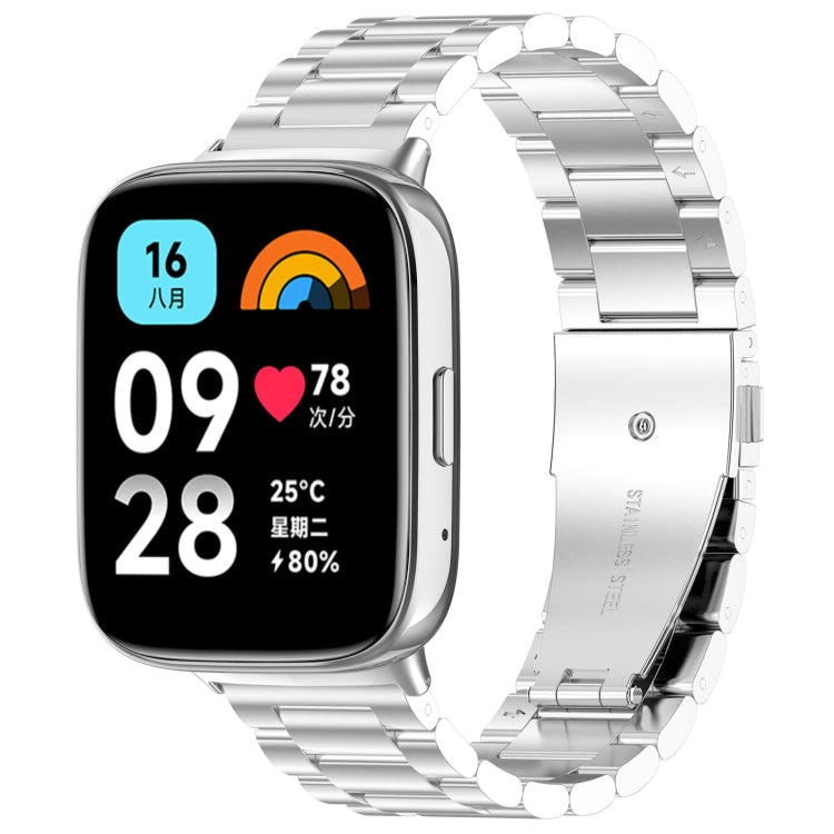 Three Bead Stainless Steel Metal Watch Band, For Redmi Watch 3 Active, For Redmi Watch 3 Lite