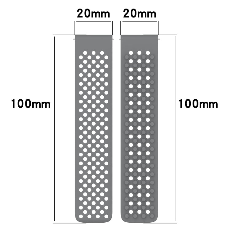 20mm Holes Breathable 3D Dots Silicone Watch Band, For Samsung Galaxy Watch 6 Classic 43mm, For Samsung Galaxy watch 5 Pro Golf Edition, For Samsung Galaxy watch 5 Golf Edition