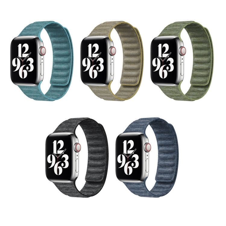 Denim Magnetic Watch Band, For Apple Watch Ultra 49mm, For Apple Watch 8 41mm, For Apple Watch 8 45mm, For  Apple Watch SE 2022 40mm, For Apple Watch SE 2022 44mm, For Apple Watch 7 41mm, For Apple Watch 7 45mm, For Apple Watch SE 40mm                 ...