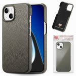 Litchi Oil Edge Leather Back Phone Case, For iPhone 15
