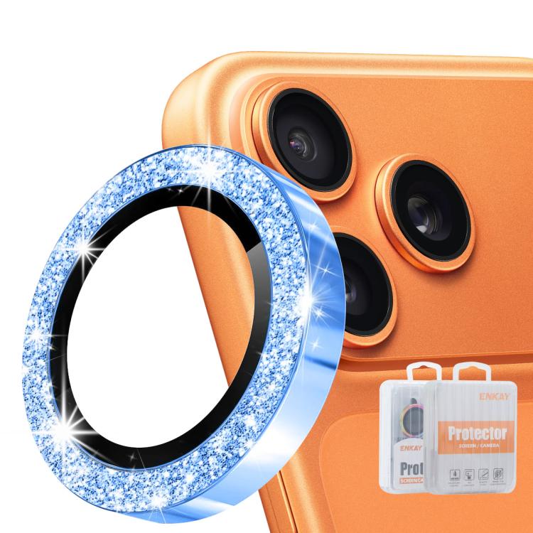 ENKAY Hat-Prince Glitter Rear Lens Aluminium Alloy Tempered Glass Film, For iPhone 17 Pro / 17 Pro Max, For iPhone 17, For iPhone Air, For iPhone 15 Pro / 15 Pro Max, For iPhone 15 / 15 Plus