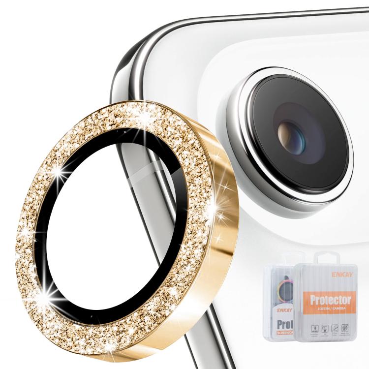 ENKAY Hat-Prince Glitter Rear Lens Aluminium Alloy Tempered Glass Film, For iPhone 17 Pro / 17 Pro Max, For iPhone 17, For iPhone Air, For iPhone 15 Pro / 15 Pro Max, For iPhone 15 / 15 Plus