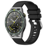 Liquid Glossy Silver Buckle Silicone Watch Band, For Huawei Watch GT3 SE 22mm, For Huawei Watch GT3 Pro 46mm 22mm, For Huawei Watch GT3 Pro 43mm 20mm, For Huawei Watch GT3 46mm 22mm