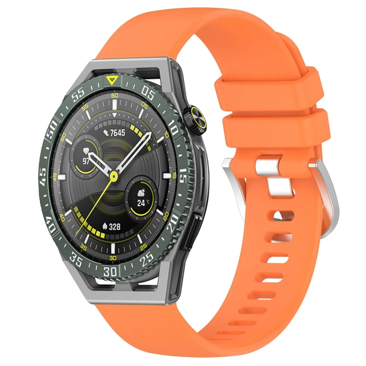 Liquid Glossy Silver Buckle Silicone Watch Band, For Huawei Watch GT3 SE 22mm, For Huawei Watch GT3 Pro 46mm 22mm, For Huawei Watch GT3 Pro 43mm 20mm, For Huawei Watch GT3 46mm 22mm