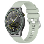 Liquid Glossy Silver Buckle Silicone Watch Band, For Huawei Watch GT3 SE 22mm, For Huawei Watch GT3 Pro 46mm 22mm, For Huawei Watch GT3 Pro 43mm 20mm, For Huawei Watch GT3 46mm 22mm