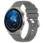 Liquid Glossy Silver Buckle Silicone Watch Band, For Huawei Watch GT3 SE 22mm, For Huawei Watch GT3 Pro 46mm 22mm, For Huawei Watch GT3 Pro 43mm 20mm, For Huawei Watch GT3 46mm 22mm